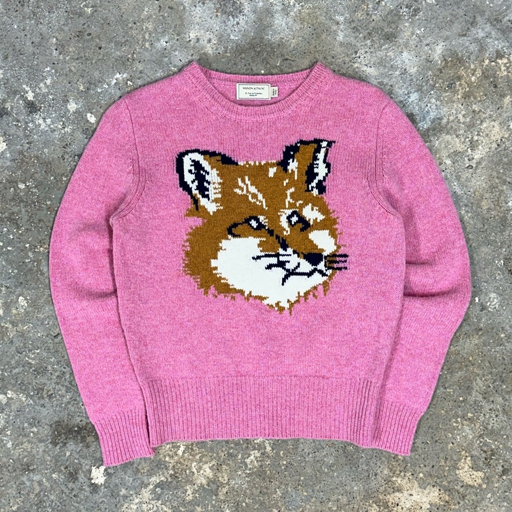 Maison Kitsune Pink Fox Knit Sweater